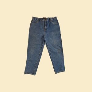 Vintage 90s fleece lined jeans, size 38 mens medium wash blue winter denim pants